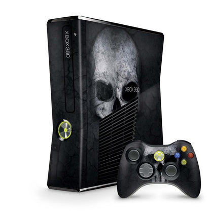 Xbox 360 Slim Skin Design Aufkleber Schutzfolie Vinyl Cover Case modding Skins Aufkleber Skins4u Hard Skull  