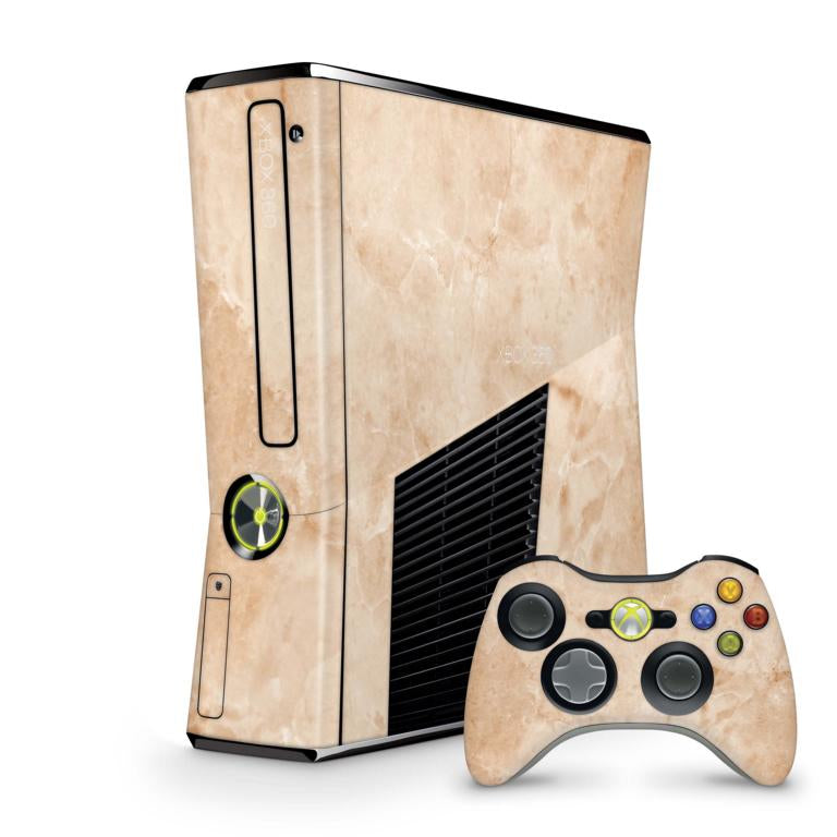 Xbox 360 Slim Skin Design Aufkleber Schutzfolie Vinyl Cover Case modding Skins Aufkleber Skins4u Marmor rosegold  