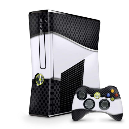 Xbox 360 Slim Skin Design Aufkleber Schutzfolie Vinyl Cover Case modding Skins Aufkleber Skins4u Metal Stripe  