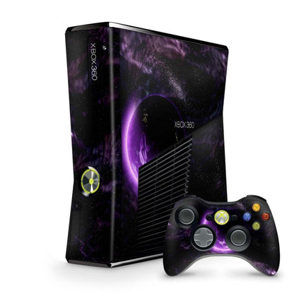 Xbox 360 Slim Skin Design Aufkleber Schutzfolie Vinyl Cover Case modding Skins Aufkleber Skins4u Purple Space  