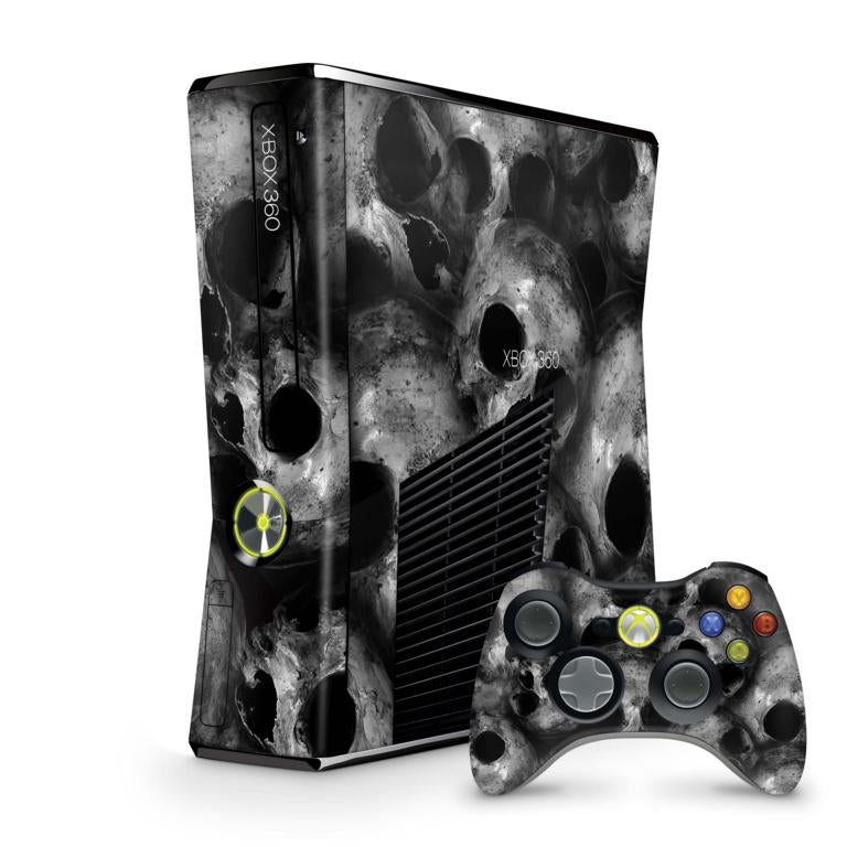 Xbox 360 Slim Skin Design Aufkleber Schutzfolie Vinyl Cover Case modding Skins Aufkleber Skins4u Skulls  