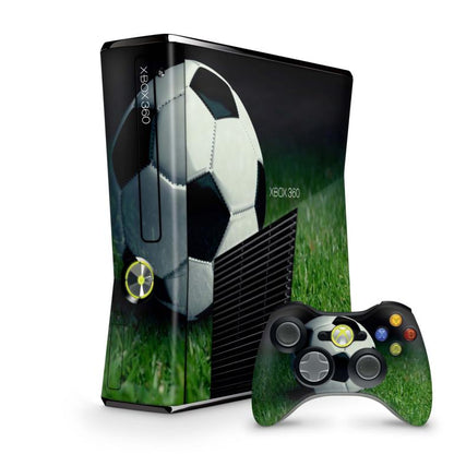 Xbox 360 Slim Skin Design Aufkleber Schutzfolie Vinyl Cover Case modding Skins Aufkleber Skins4u Soccer  