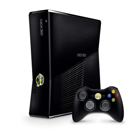 Xbox 360 Slim Skin Design Aufkleber Schutzfolie Vinyl Cover Case modding Skins Aufkleber Skins4u Solid State schwarz  