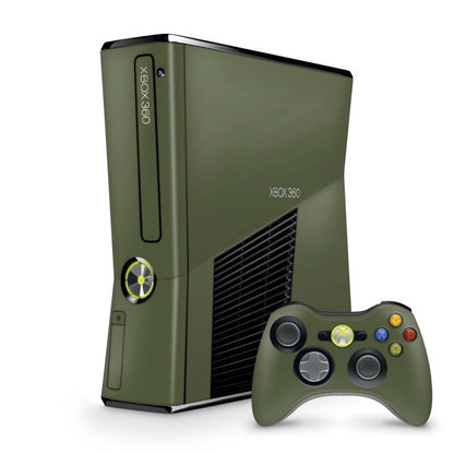 Xbox 360 Slim Skin Design Aufkleber Schutzfolie Vinyl Cover Case modding Skins Aufkleber Skins4u Solid State Olive  