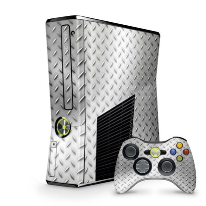 Xbox 360 Slim Skin Design Aufkleber Schutzfolie Vinyl Cover Case modding Skins Aufkleber Skins4u Stahl  