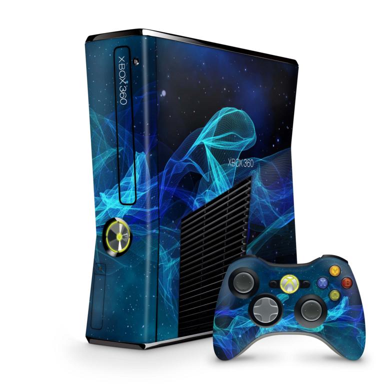 Xbox 360 Slim Skin Design Aufkleber Schutzfolie Vinyl Cover Case modding Skins Aufkleber Skins4u Star Spiral  