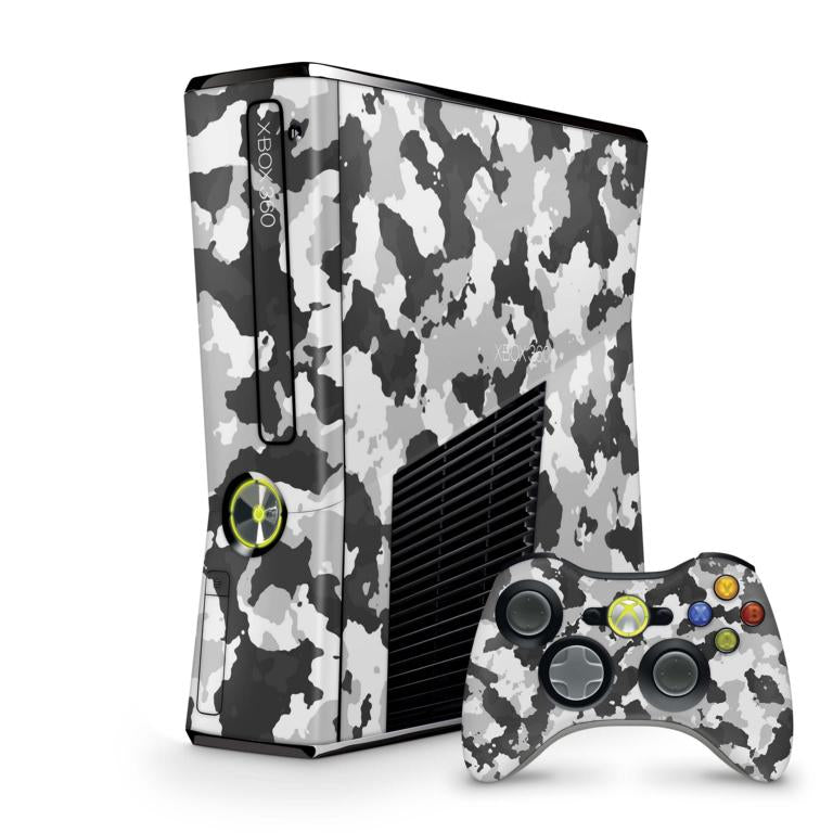 Xbox 360 Slim Skin Design Aufkleber Schutzfolie Vinyl Cover Case modding Skins Aufkleber Skins4u Urban Camo new  