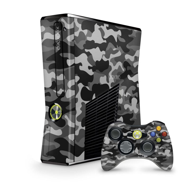 Xbox 360 Slim Skin Design Aufkleber Schutzfolie Vinyl Cover Case modding Skins Aufkleber Skins4u Urban Camo old  