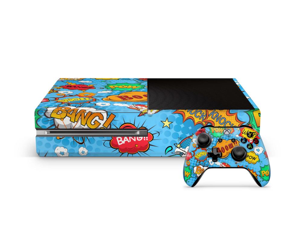 Xbox One Skin Design Aufkleber Schutzfolie Vinyl Cover Case modding Skins Aufkleber Skins4u Comics blau  