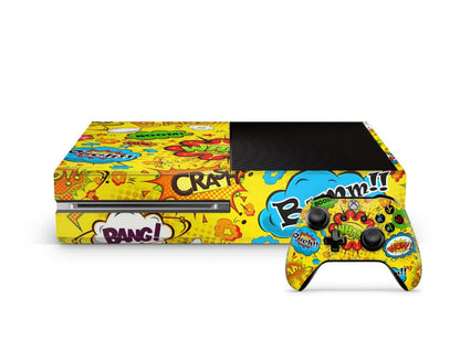 Xbox One Skin Design Aufkleber Schutzfolie Vinyl Cover Case modding Skins Aufkleber Skins4u Comics gelb  