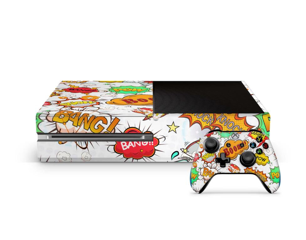 Xbox One Skin Design Aufkleber Schutzfolie Vinyl Cover Case modding Skins Aufkleber Skins4u Comics weiss  