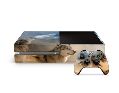 Xbox One Skin Design Aufkleber Schutzfolie Vinyl Cover Case modding Skins Aufkleber Skins4u Howling Moon  