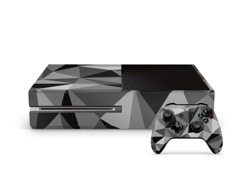 Xbox One Skin Design Aufkleber Schutzfolie Vinyl Cover Case modding Skins Aufkleber Skins4u Polygrey  