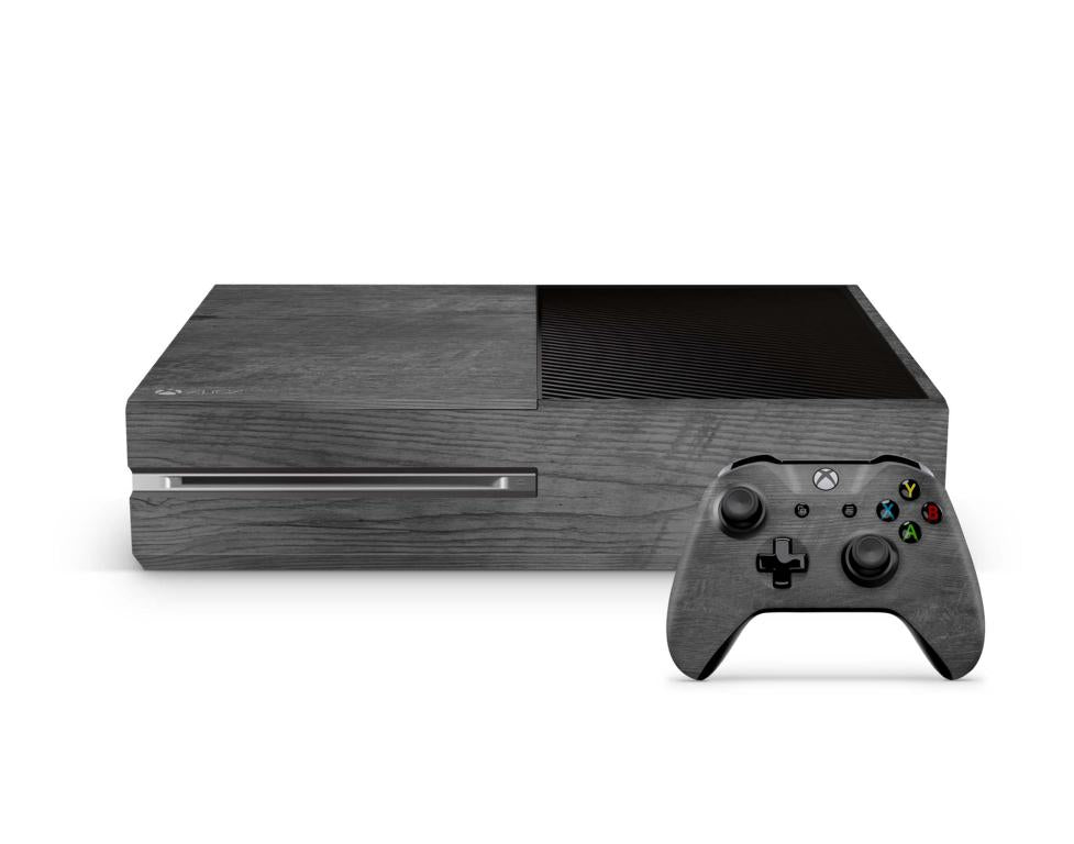 Xbox One Skin Design Aufkleber Schutzfolie Vinyl Cover Case modding Skins Aufkleber Skins4u Black Woodgrain  