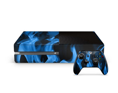 Xbox One Skin Design Aufkleber Schutzfolie Vinyl Cover Case modding Skins Aufkleber Skins4u Blaue Flammen  