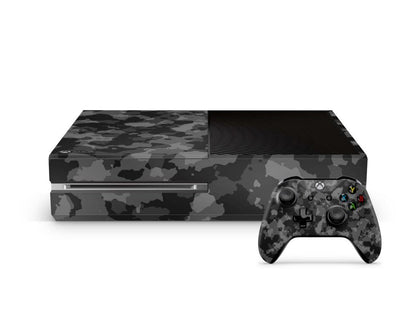 Xbox One Skin Design Aufkleber Schutzfolie Vinyl Cover Case modding Skins Aufkleber Skins4u Dark grey Camo  