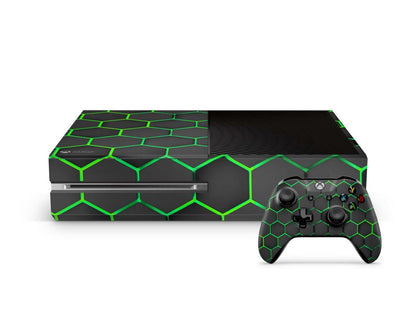 Xbox One Skin Design Aufkleber Schutzfolie Vinyl Cover Case modding Skins Aufkleber Skins4u Exo grün  