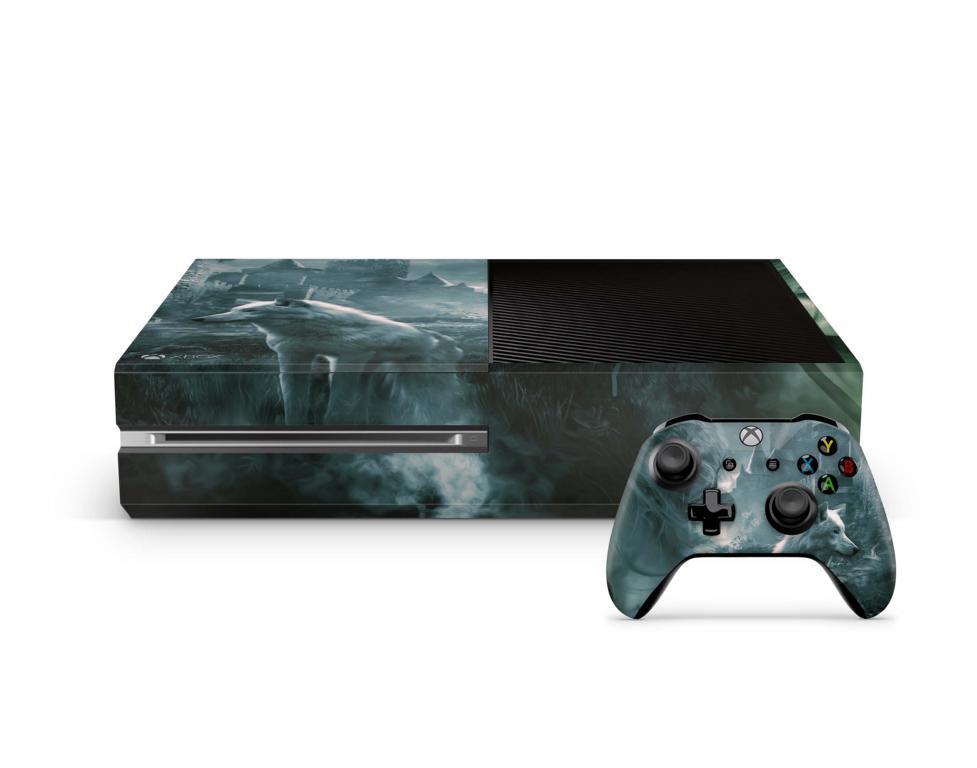 Xbox One Skin Design Aufkleber Schutzfolie Vinyl Cover Case modding Skins Aufkleber Skins4u Ghost Wolf  