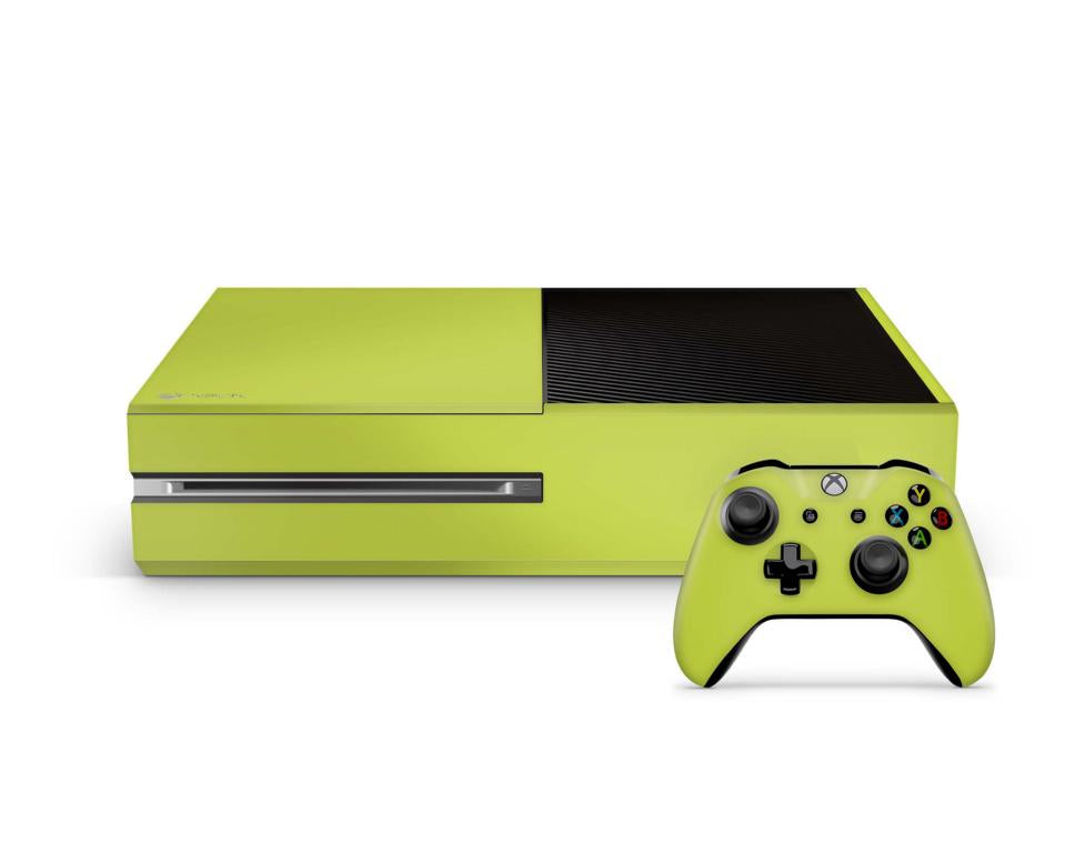 Xbox One Skin Design Aufkleber Schutzfolie Vinyl Cover Case modding Skins Aufkleber Skins4u Solid State Limette  