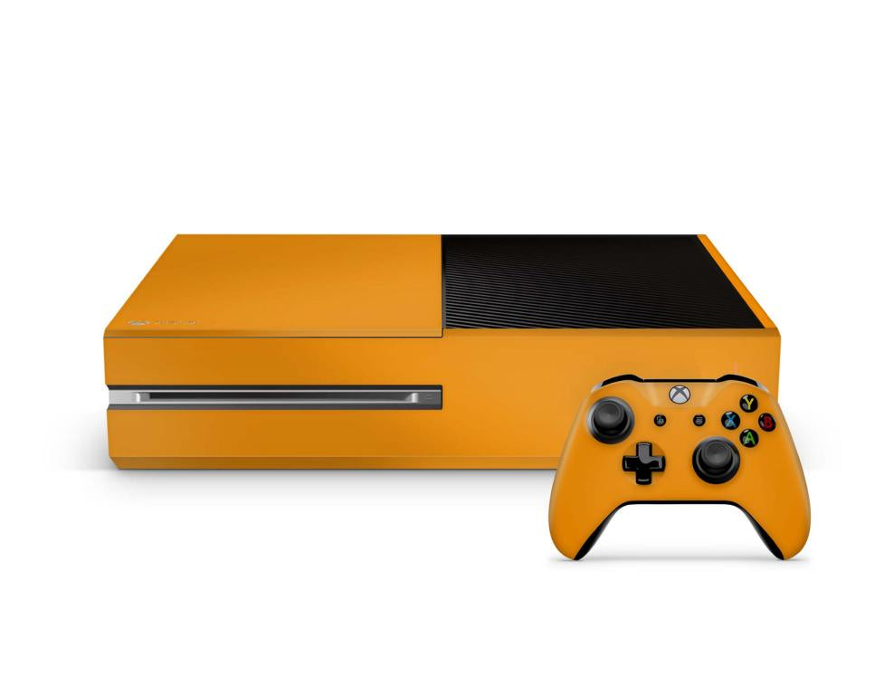 Xbox One Skin Design Aufkleber Schutzfolie Vinyl Cover Case modding Skins Aufkleber Skins4u Solid State orange  