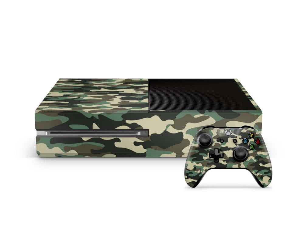 Xbox One Skin Design Aufkleber Schutzfolie Vinyl Cover Case modding Skins Aufkleber Skins4u Wood Camo  