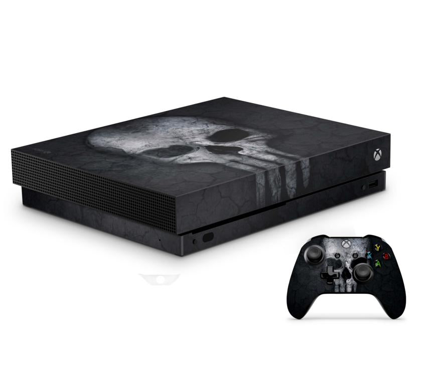 Xbox One X Skin Aufkleber Design Vinyl Schutzfolie Skins Wrap Cover Aufkleber Skins4u Hard Skull  