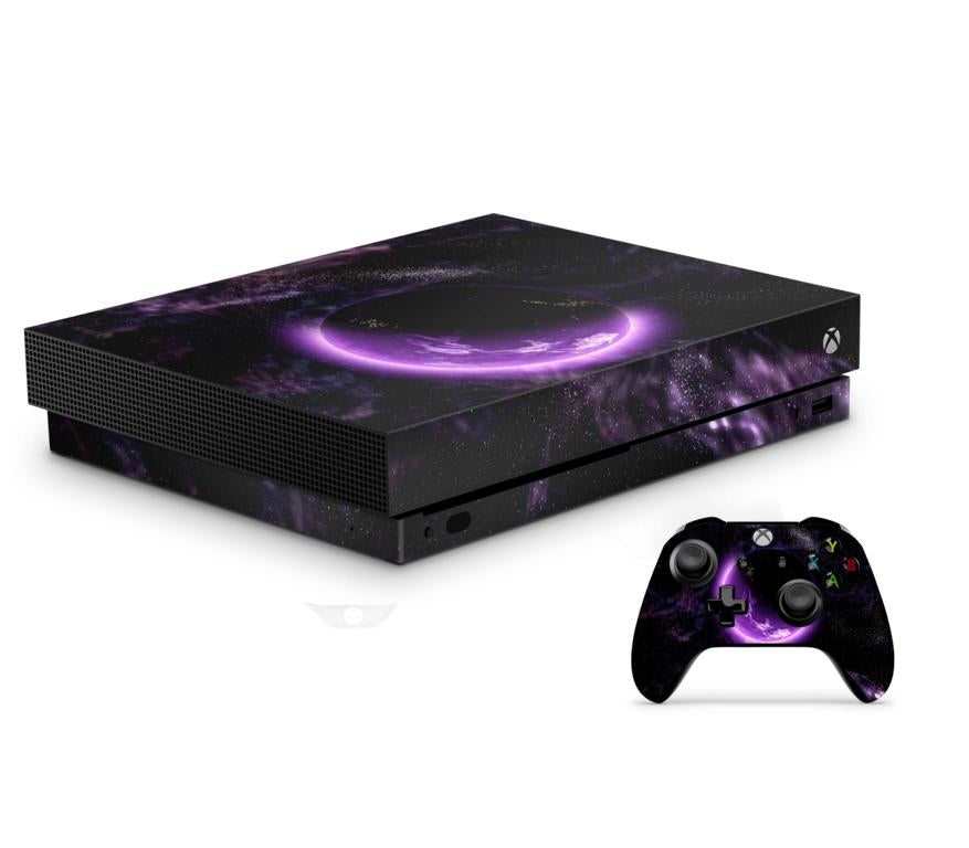 Xbox One X Skin Aufkleber Design Vinyl Schutzfolie Skins Wrap Cover Aufkleber Skins4u Purple Space  