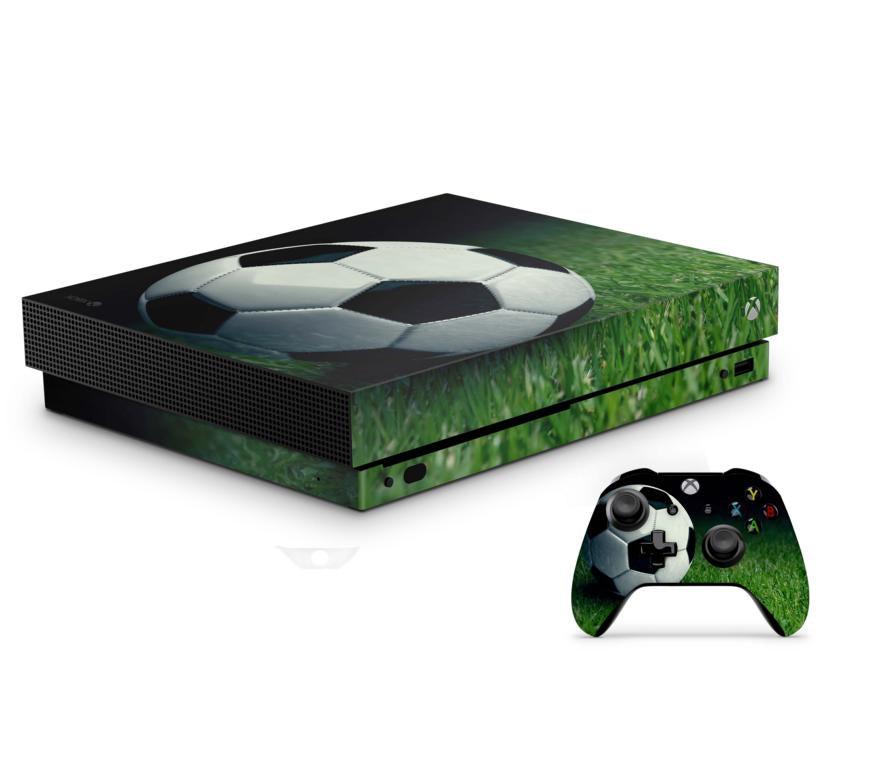 Xbox One X Skin Aufkleber Design Vinyl Schutzfolie Skins Wrap Cover Aufkleber Skins4u Soccer  