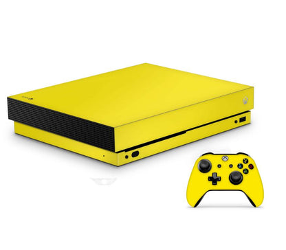 Xbox One X Skin Aufkleber Design Vinyl Schutzfolie Skins Wrap Cover Aufkleber Skins4u Solid state gelb  