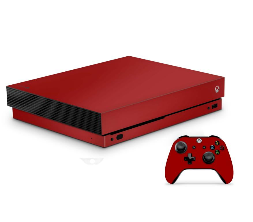 Xbox One X Skin Aufkleber Design Vinyl Schutzfolie Skins Wrap Cover Aufkleber Skins4u Solid state rot  