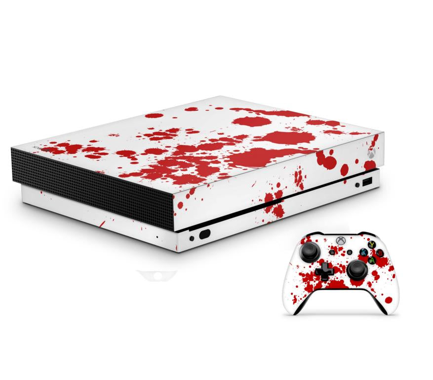 Xbox One X Skin Aufkleber Design Vinyl Schutzfolie Skins Wrap Cover Aufkleber Skins4u Blood  
