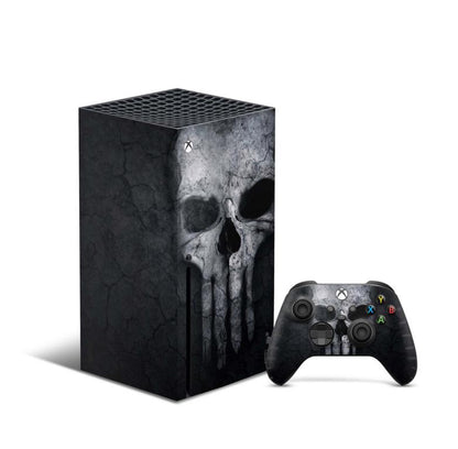 Xbox Series X Skin Design Aufkleber Schutzfolie Vinyl Cover Case modding Skins Aufkleber Skins4u Hard Skull  