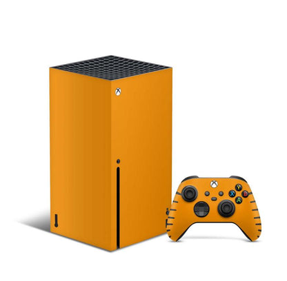 Xbox Series X Skin Design Aufkleber Schutzfolie Vinyl Cover Case modding Skins Aufkleber Skins4u Solid State orange  