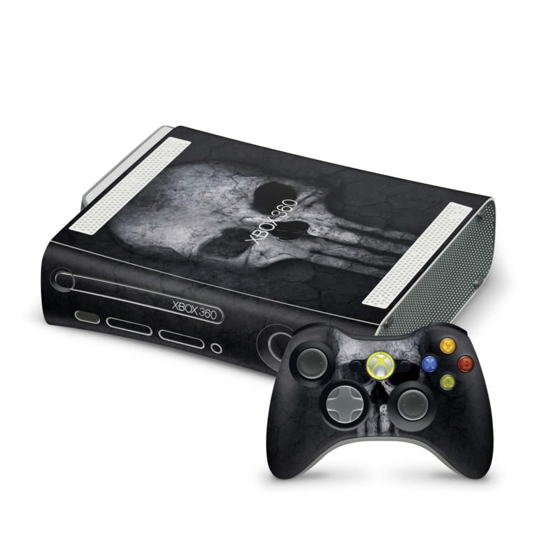 Xbox 360 Skin Design Aufkleber Schutzfolie Vinyl Cover Case modding Skins Aufkleber Skins4u Hard Skull  