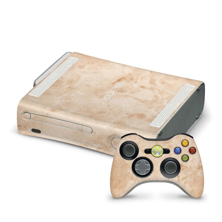 Xbox 360 Skin Design Aufkleber Schutzfolie Vinyl Cover Case modding Skins Aufkleber Skins4u Marmor rosegold  