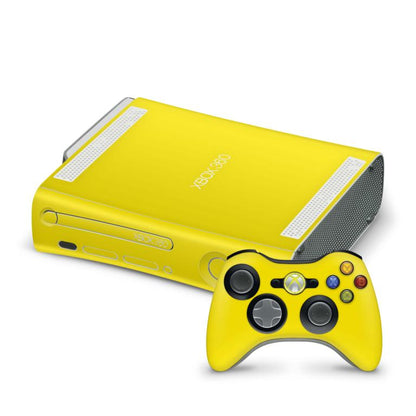 Xbox 360 Skin Design Aufkleber Schutzfolie Vinyl Cover Case modding Skins Aufkleber Skins4u Solid State gelb  