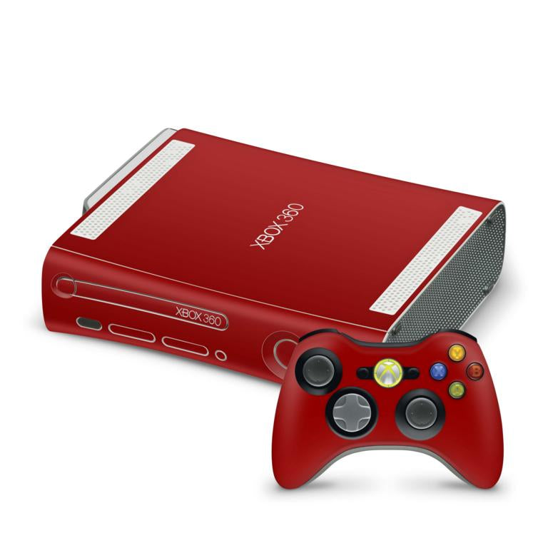 Xbox 360 Skin Design Aufkleber Schutzfolie Vinyl Cover Case modding Skins Aufkleber Skins4u Solid State rot  